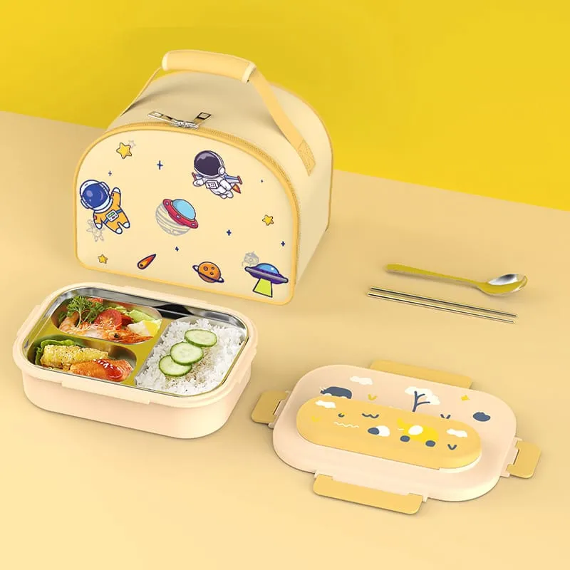 Space-Themed Kids Lunch Box with Insulated Lunch Bag