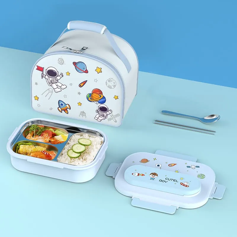 Space-Themed Kids Lunch Box with Insulated Lunch Bag