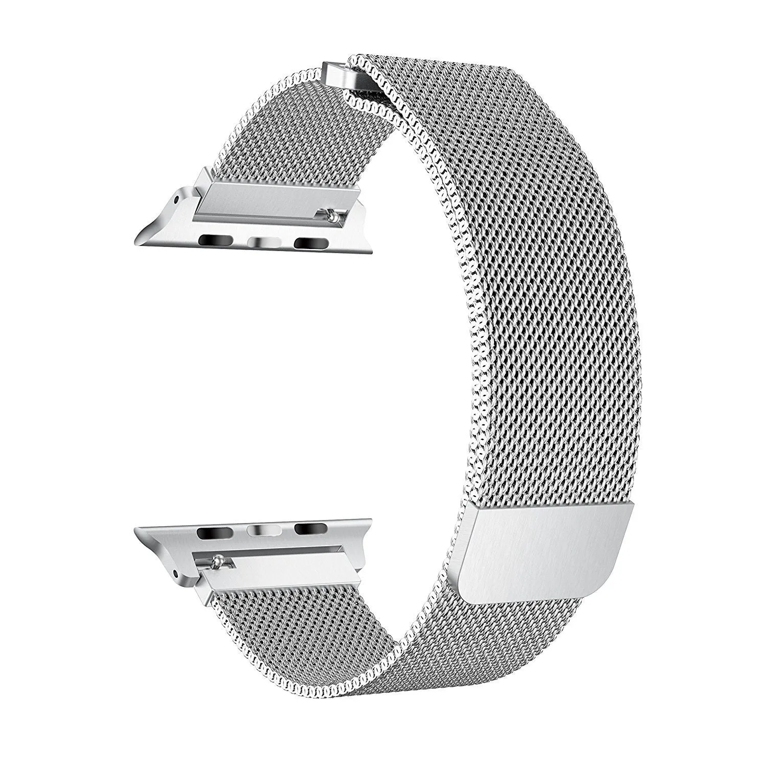 Stainless Steel Mesh Milanese Loop Compatible for Apple Watch Band with Case 42mm, Adjustable Magnetic Closure Replacement Wristband iWatch Band for Apple Watch Series 3 2 1 - Silver