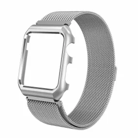 Stainless Steel Mesh Milanese Loop Compatible for Apple Watch Band with Case 42mm, Adjustable Magnetic Closure Replacement Wristband iWatch Band for Apple Watch Series 3 2 1 - Silver