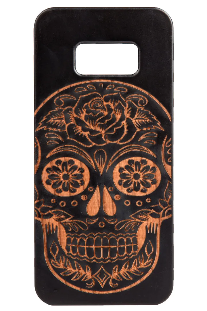 Sugar Skull Cherry Wood -iPhone/Samsung