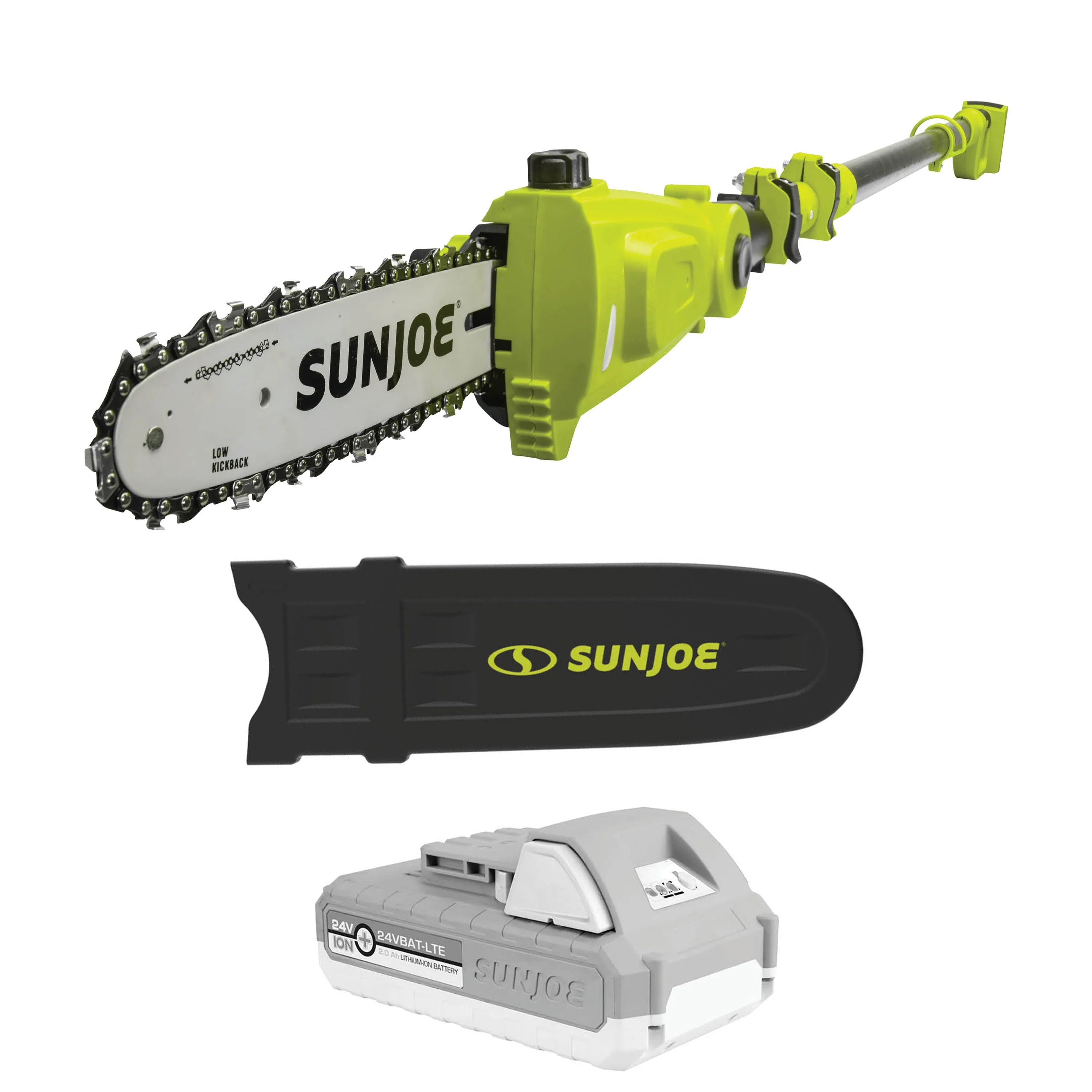 Sun Joe 24V-PS10-LTE 24-Volt* IONMAX Cordless Telescoping Pole Chainsaw Kit | 10-inch | W/ 2.0-Ah Battery   Charger