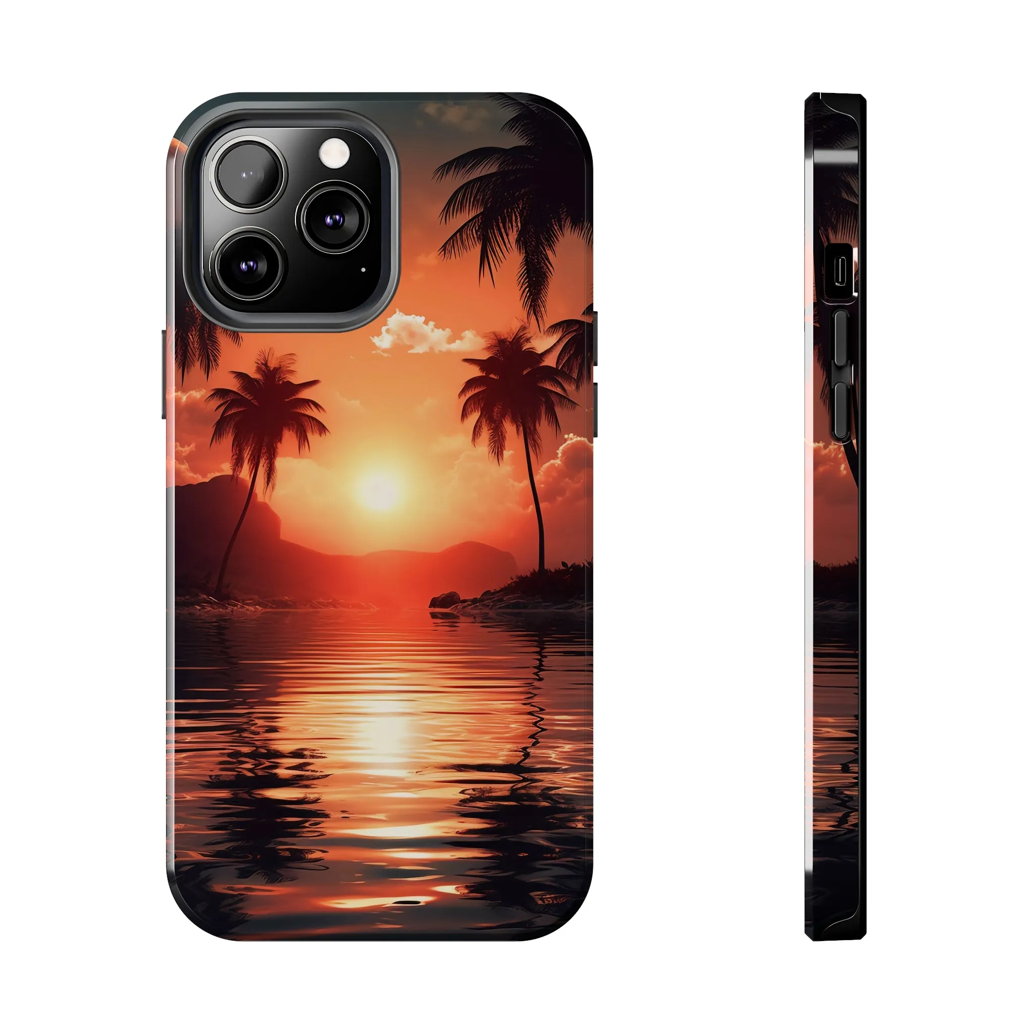 Sunset Beach Design iPhone Case, Beautiful Beach Scene, Artsy Surf Design, Protective Phone Cover compatible with a large variety of iPhone models, Phone Case, Gift