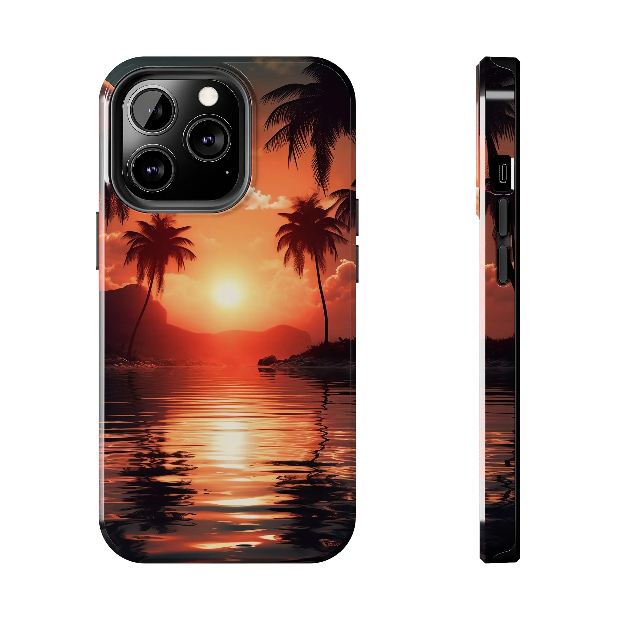 Sunset Beach Design iPhone Case, Beautiful Beach Scene, Artsy Surf Design, Protective Phone Cover compatible with a large variety of iPhone models, Phone Case, Gift