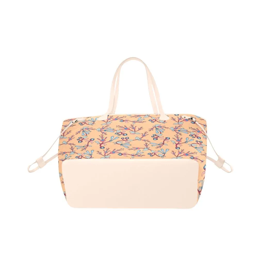 Swift Floral Peache Clover Canvas Tote Bag