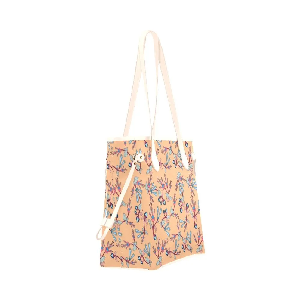 Swift Floral Peache Clover Canvas Tote Bag