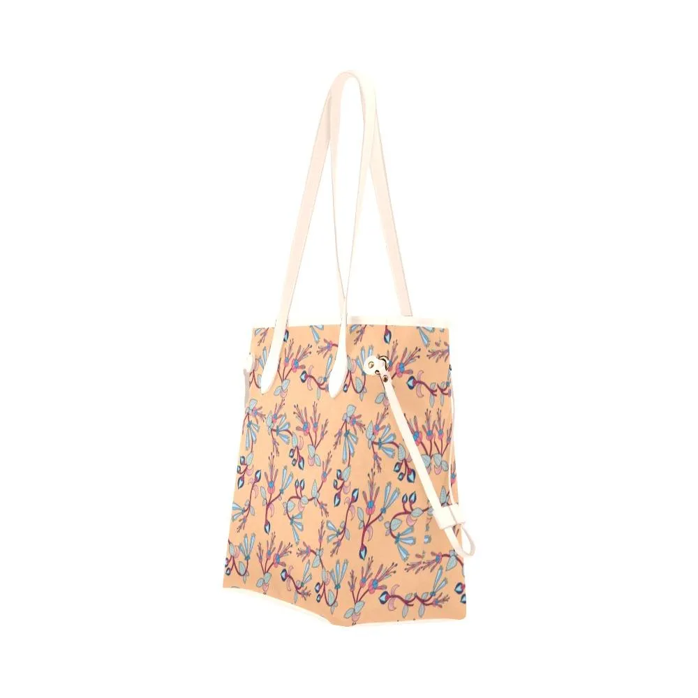 Swift Floral Peache Clover Canvas Tote Bag