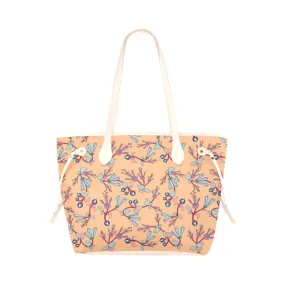 Swift Floral Peache Clover Canvas Tote Bag