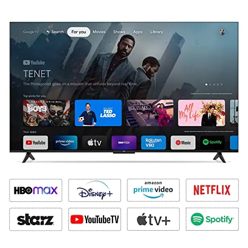 TCL 108 cm (43 inches) Bezel-Less Series 4K Ultra HD Smart LED Google TV 43P635 (Black)