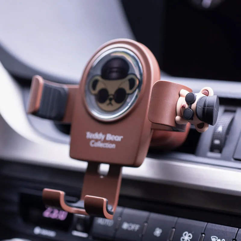 Teddy Bear Figure Car Gravity Bracket Phone Holder