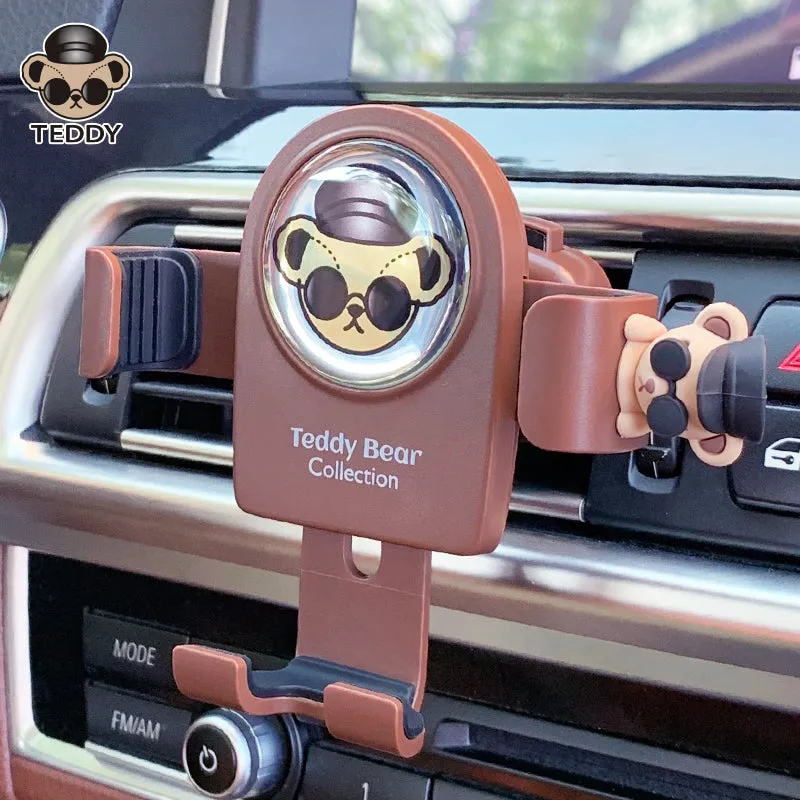 Teddy Bear Figure Car Gravity Bracket Phone Holder