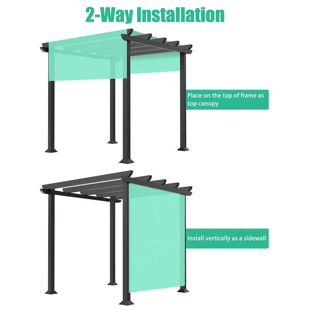 TheLAShop 10x8 ft Pergola Shade Cover with Weighted Rod Grommets