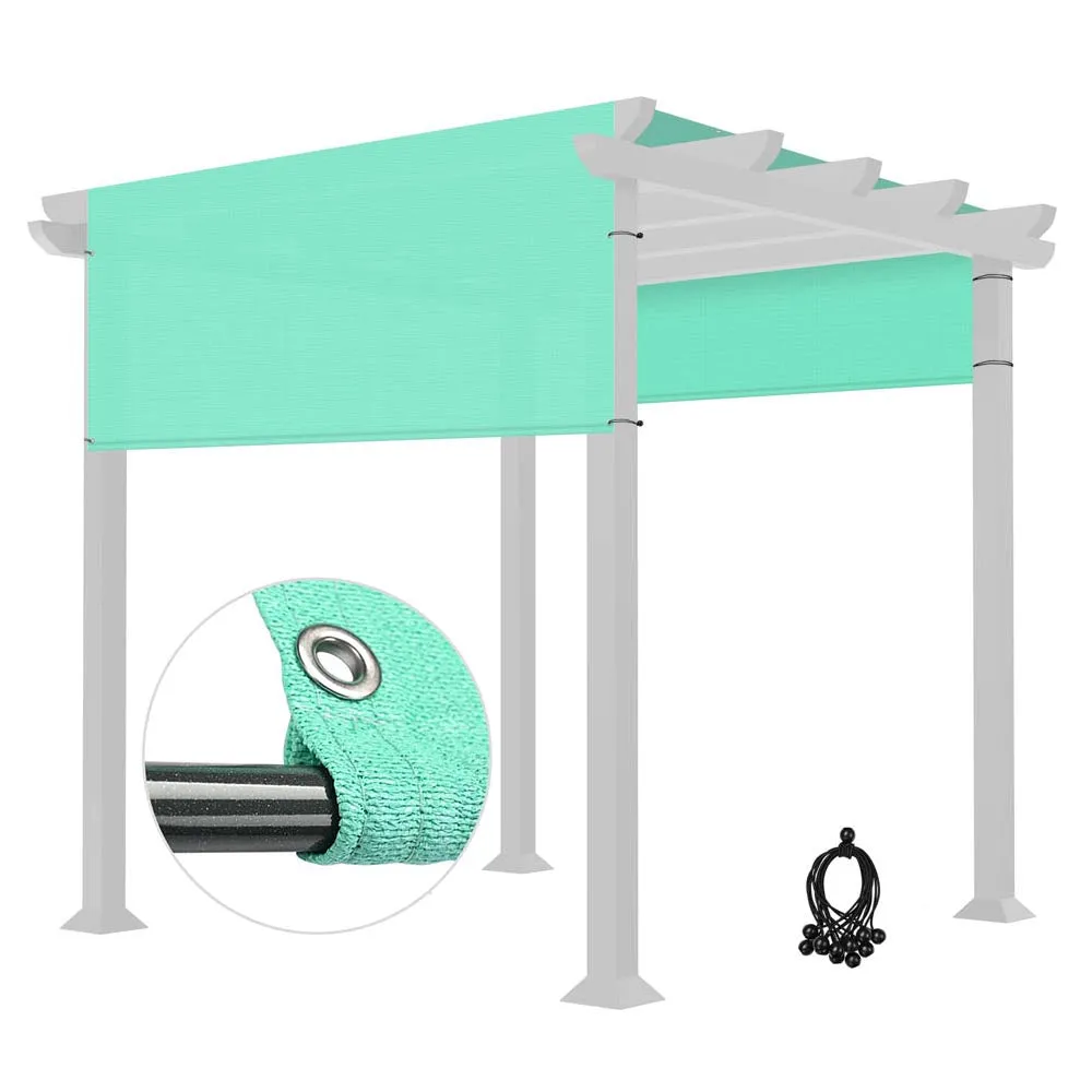 TheLAShop 10x8 ft Pergola Shade Cover with Weighted Rod Grommets