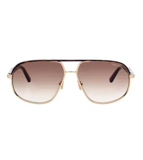 Tom Ford Men's Gradient Brown Aviator Sunglasses