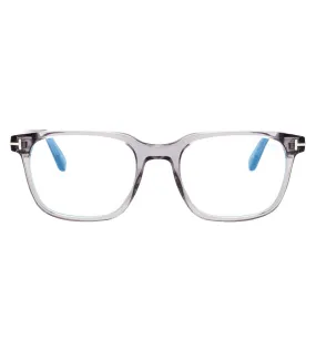 Tom Ford Men's Grey Crystal Square Optical Frame