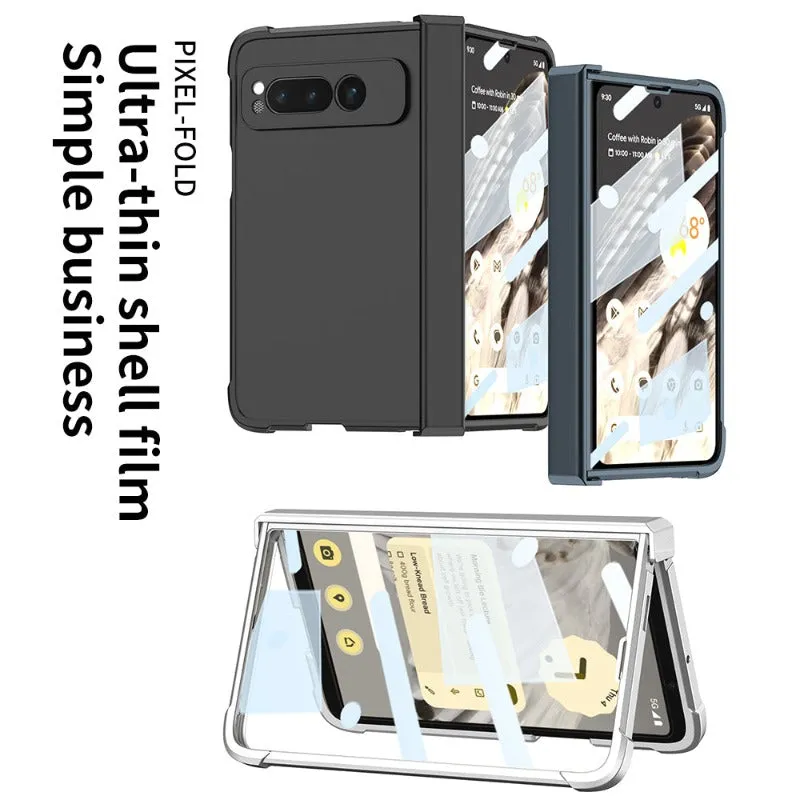 Ultra-thin Skin Feel Phone Case With 360 All Inclusived HD Tempered Glass Film For Google Pixel Fold