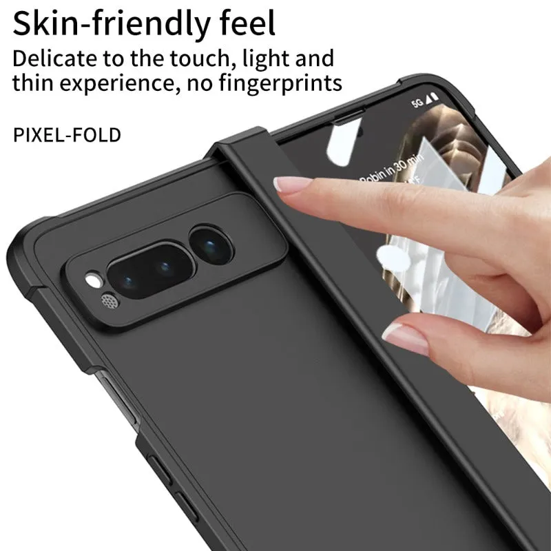 Ultra-thin Skin Feel Phone Case With 360 All Inclusived HD Tempered Glass Film For Google Pixel Fold