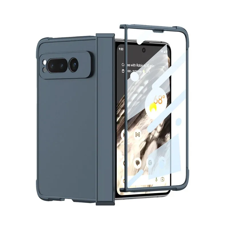 Ultra-thin Skin Feel Phone Case With 360 All Inclusived HD Tempered Glass Film For Google Pixel Fold