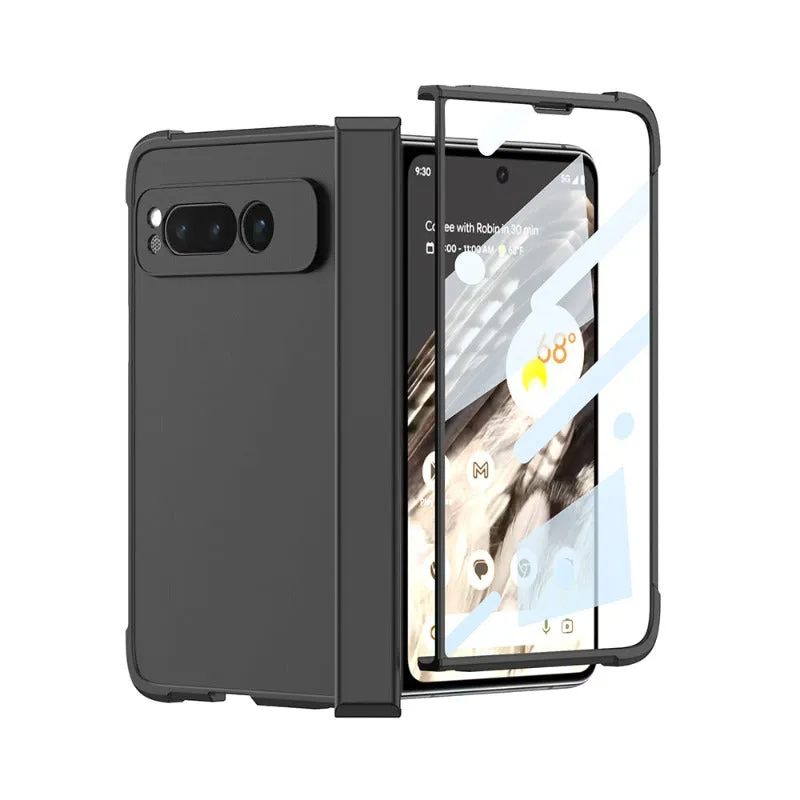 Ultra-thin Skin Feel Phone Case With 360 All Inclusived HD Tempered Glass Film For Google Pixel Fold