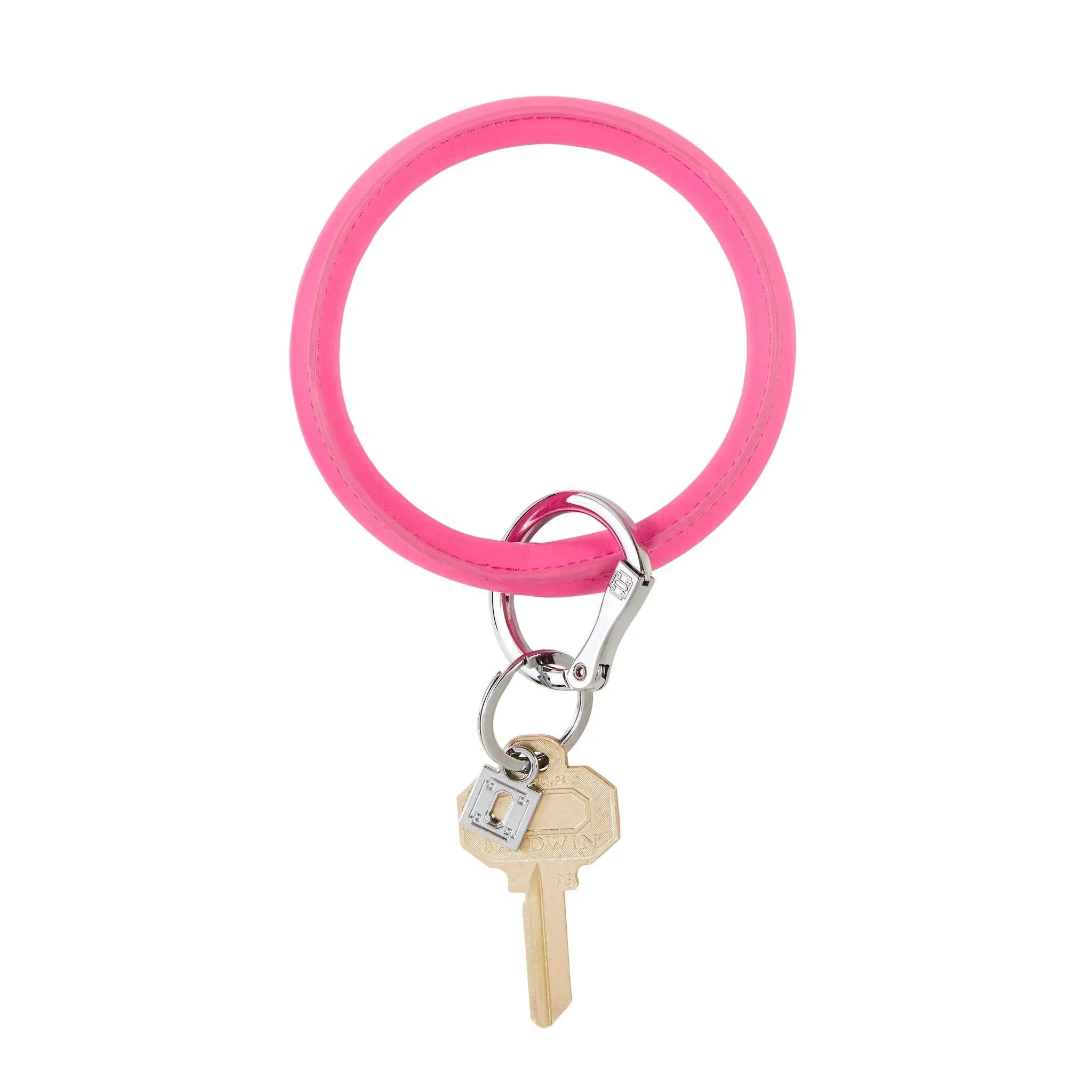 Vegan Leather Big O® Key Ring - Tickled Pink