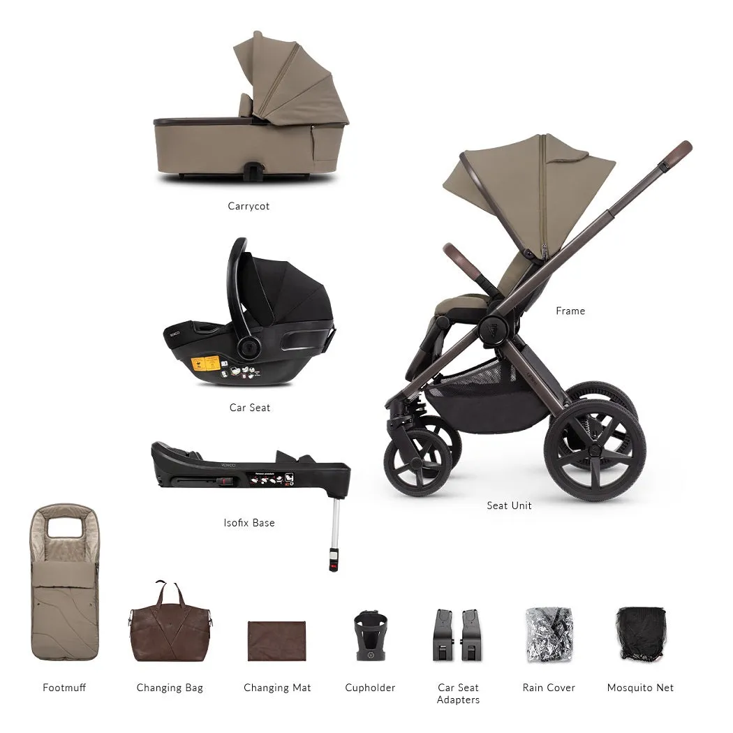 Venicci Upline SE (Powder) 3-in-1 Travel System with ISOFIX Base