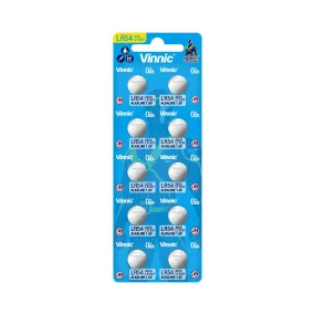 Vinnic Alkaline Button Cell Battery LR54 AG10 / L1131F (1.5V) - 10Count