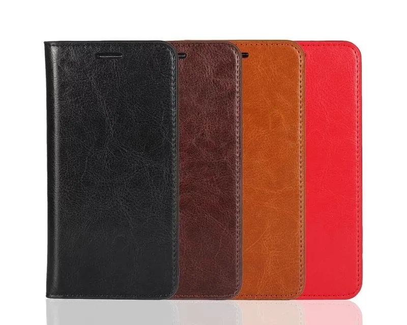 Wallet Series Huawei P9 Genuine Leather Case - Red