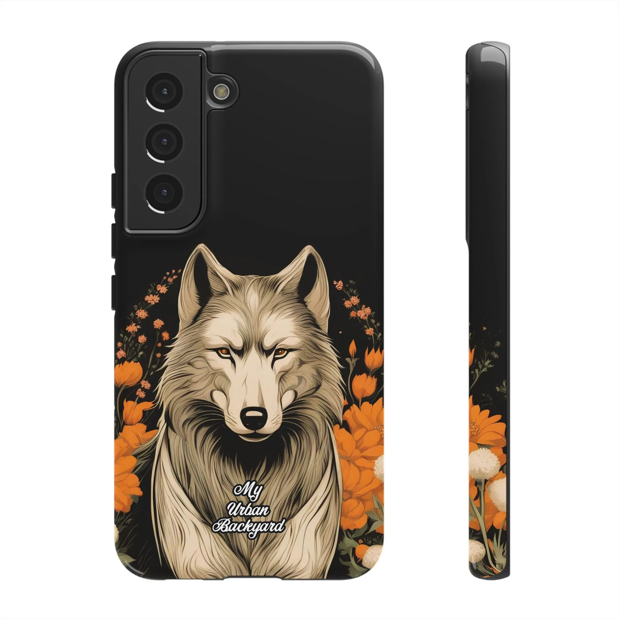 Wolf with Flowers, Cell Phone Case - Apple, Samsung or Google Pixel