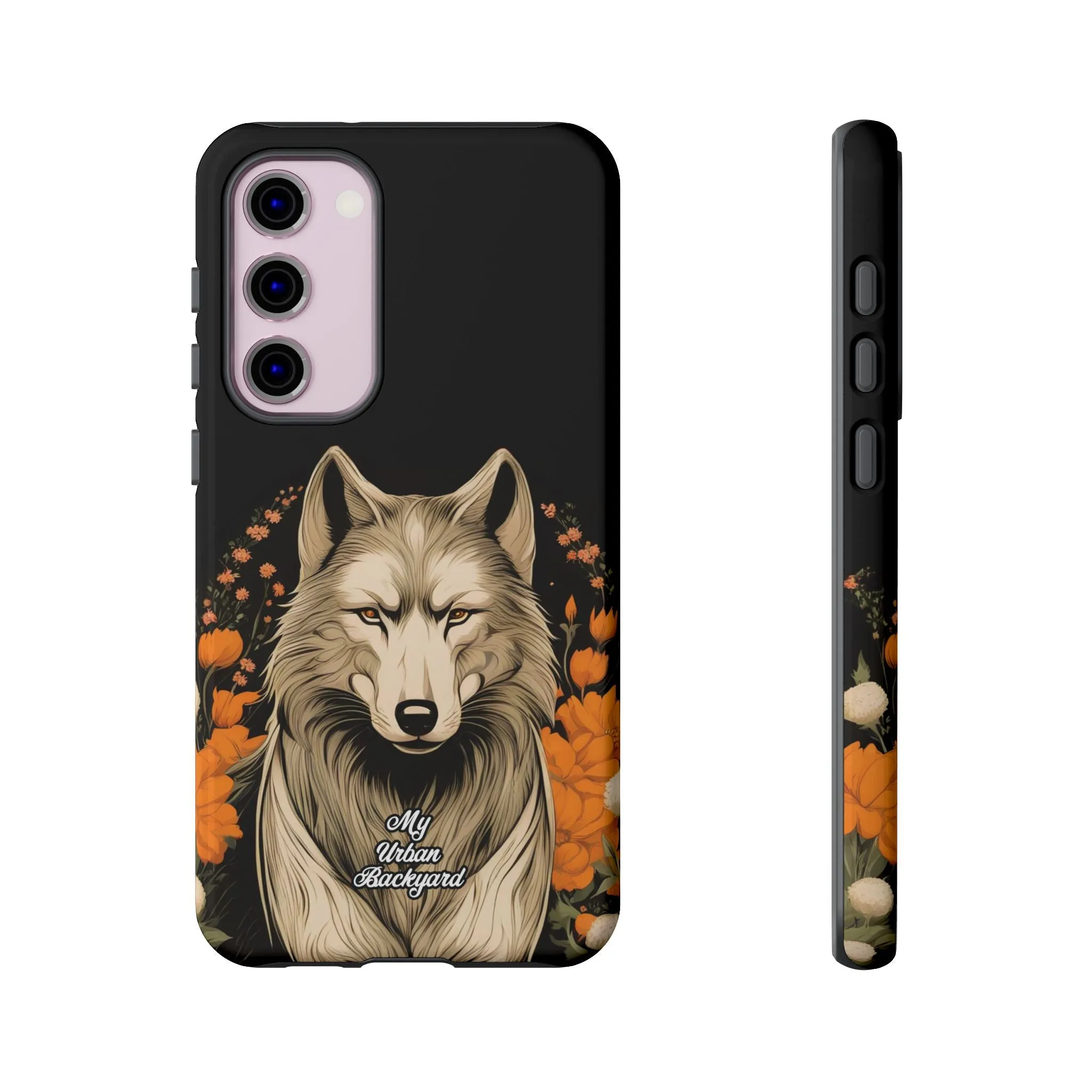 Wolf with Flowers, Cell Phone Case - Apple, Samsung or Google Pixel