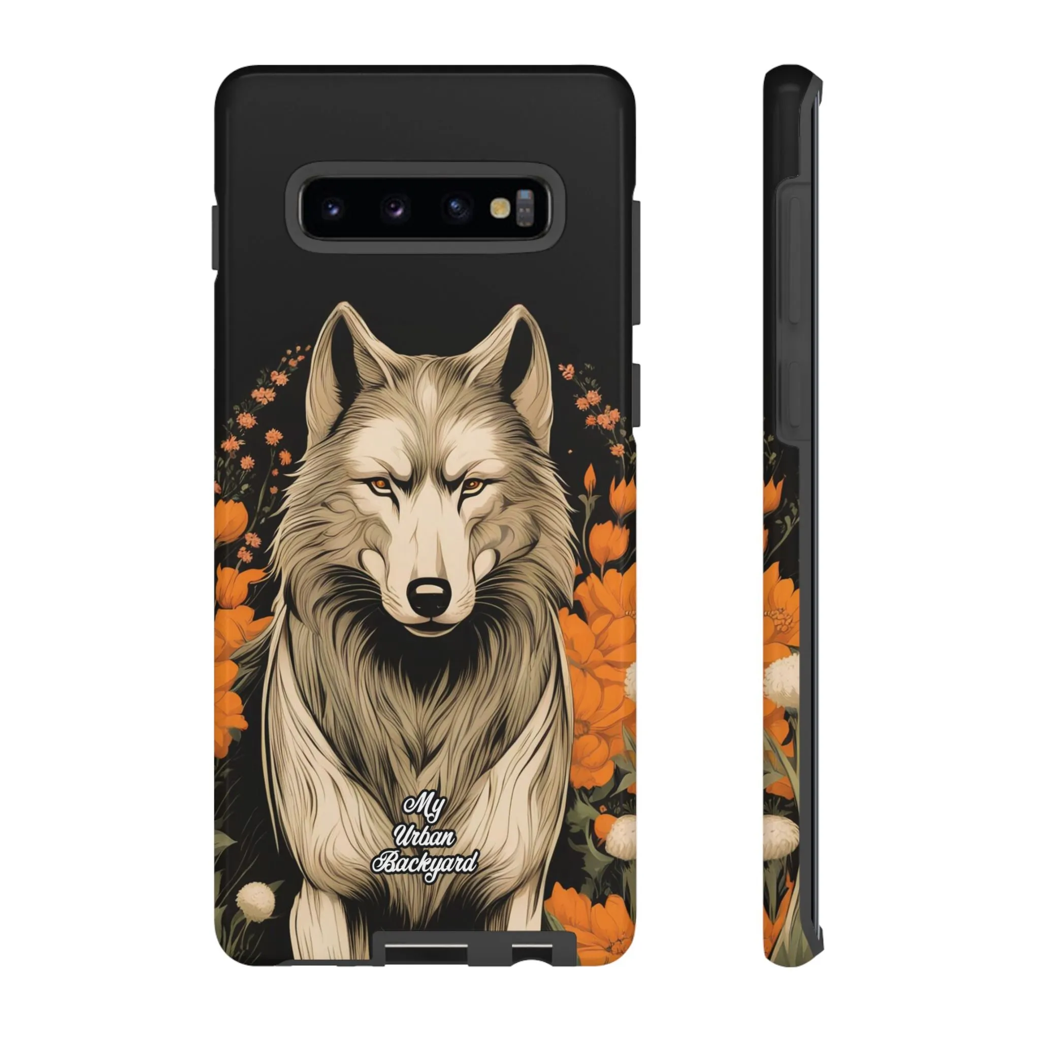 Wolf with Flowers, Cell Phone Case - Apple, Samsung or Google Pixel