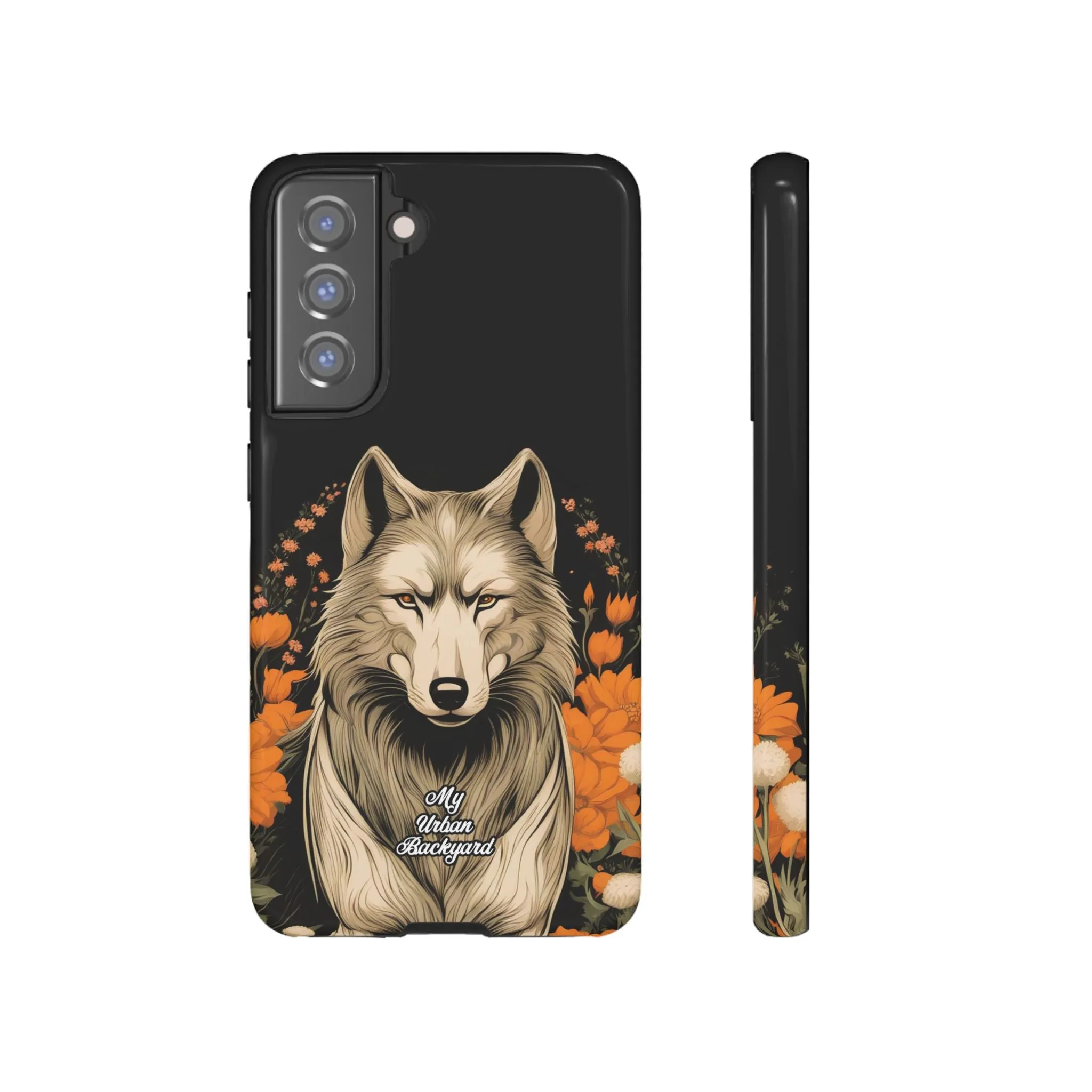 Wolf with Flowers, Cell Phone Case - Apple, Samsung or Google Pixel