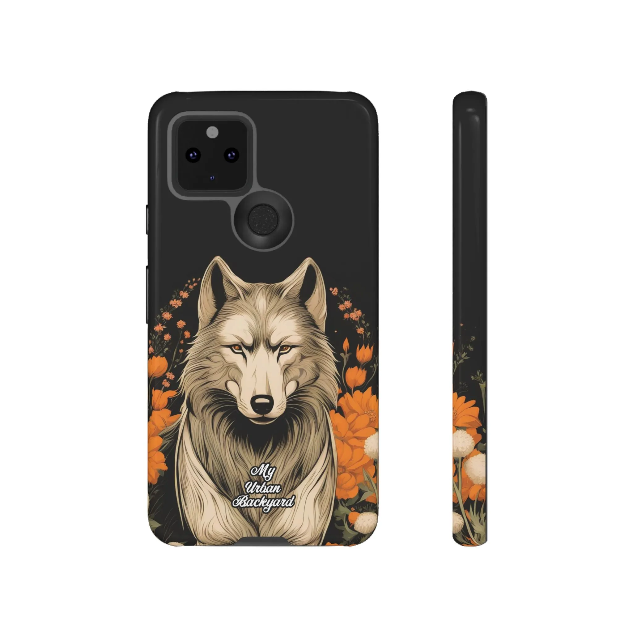 Wolf with Flowers, Cell Phone Case - Apple, Samsung or Google Pixel