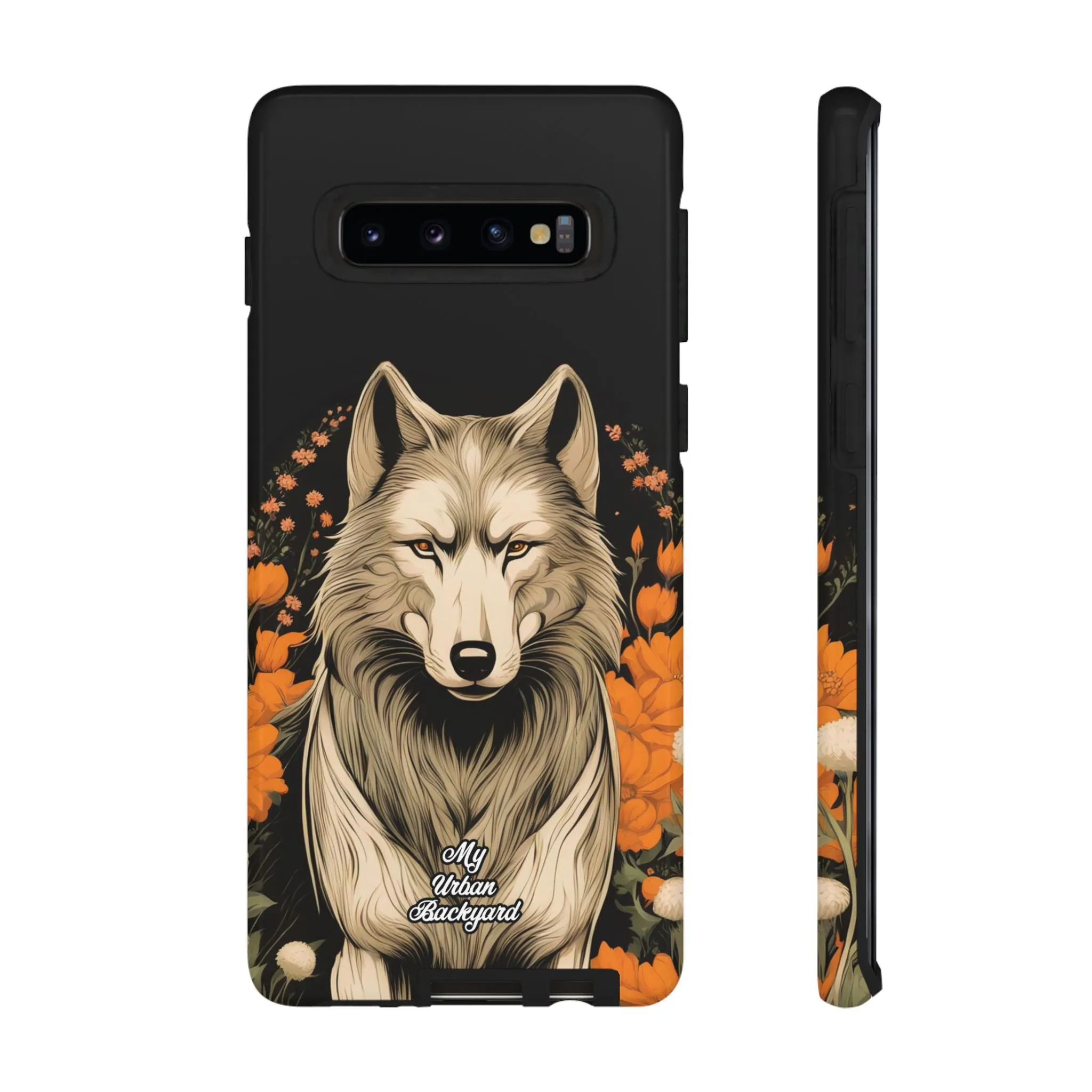 Wolf with Flowers, Cell Phone Case - Apple, Samsung or Google Pixel