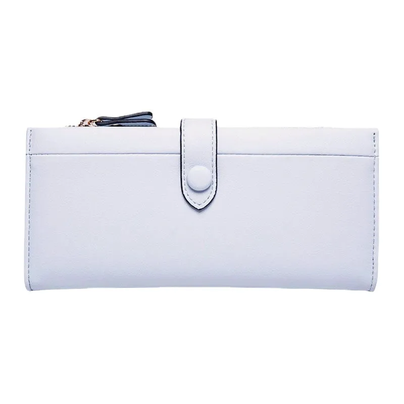 Women 21 Card Slots Solid Long Wallet Purse Phone Bag