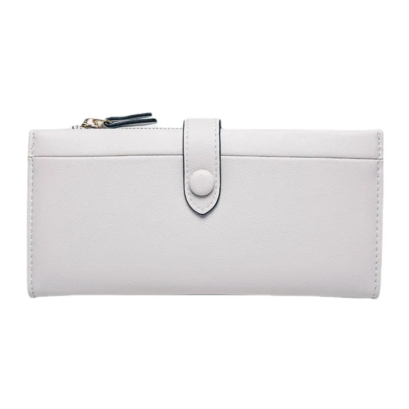 Women 21 Card Slots Solid Long Wallet Purse Phone Bag