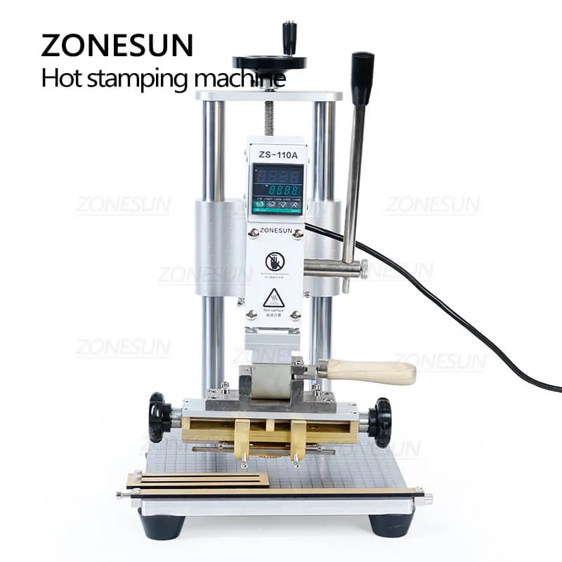 ZONESUN ZS-110A Custom Logo Upgrade Digital Hot Foil Stamping Machine Leather Shop Brand Iron Embossing Bronze Tool Paper DIY Craft Supply